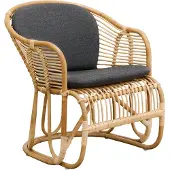 Sika-Design Swing nojatuoli, luonnonvärinen rottinki - tummanharmaa