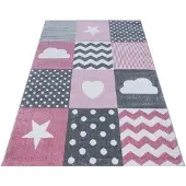 Adana Carpets Matto lastenhuoneeseen Kids Pink 0620, 80x150 cm