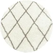 NADUVI Collection Matto Shaggy Alvor Cream 3401, pyöreä, 200x200 cm
