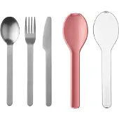 Mepal Matkaruokailuvälinesetti ELLIPSE, 3 kpl sarja, tumman malva, ruostumaton teräs,