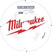 Milwaukee Katkaisuterä puulle 4932471304; 190x30x1,8 mm; Z4; 10°