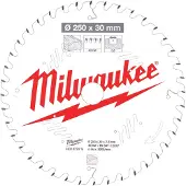 Milwaukee Katkaisuterä puulle 4932472015; 250x30x2,8 mm; Z40; 15°