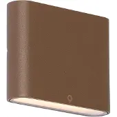 QAZQA Moderni ulkoseinävalaisin ruosteinen ruskea 11,5 cm sis. LED IP65 - Batt