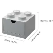 LEGO Desk Drawer 4 säilytyslaatikko, harmaa