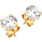 Lykken Casuals kultaiset tappikorvakorut zirkonialla 6 mm