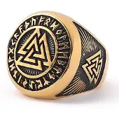 Lykken Viking Valknut kullanvärinen terässormus 20.0 mm