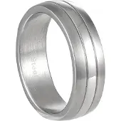 Lykken Strong sileä uritettu terässormus 6 mm-63