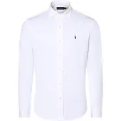 Ralph Lauren Jersey Spread-Collar Shirt - White - XL
