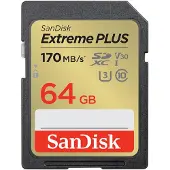 SanDisk – Extreme PLUS 64GB SDXC 170MB/s UHS-I C10 (SDSDXW2-064G-GNCIN)