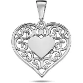 Lykken Hearts hopeinen sydänriipus filigraani