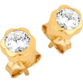 Lykken Symbols kultaiset korvakorut kukka 4 mm
