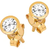 Lykken Casuals kultaiset tappikorvakorut zirkonia 4 mm