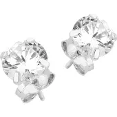 Lykken Casuals valkokultaiset tappikorvakorut zirkonialla 6 mm