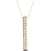 Lykken Kaksirivinen journey timanttiriipus 3,2 x 21,8 mm keltakultaa