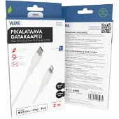 Wave 20W Pikalataava datakaapeli USB-C - Apple Lightning 2m