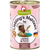 Granatapet 6x400g suosikkiateria lohi & kalkkuna märkäruoka