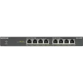 Netgear GS308PP, Hallitsematon, Gigabit Ethernet (10/100/1000), Täysin kaksipuolinen, Power over Ethernet -tuki, Telineasennus, Seinäkiinnitteinen