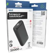 Wave Extrapower - Powerbank, 20 000 mAh, musta