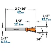 Cmt Lohenpyrstöjyrsin ; S=1/4''; D=12,7 mm
