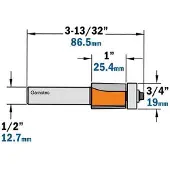 Cmt Kopiojyrsin ; S=1/2''; D=19 mm