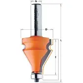 Cmt Pyöristysjyrsin ; S=1/2''; D=35 mm