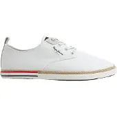 Pepe Jeans for man. PMS30915 Canvas Blucher Sneakers white (43), Fabric, Flat, Laces, Casual