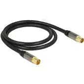 DeLOCK – Antenna cable, 75 Ohm, gold-plated contacts, 1m, black (88922)