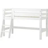 Hoppekids ECO Luxury puolikorkea sänky 70x160cm kaltevilla portailla - valkoinen White