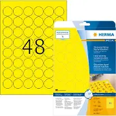 Herma 8034, Keltainen, Itse kiinnittyvä tulostintarra, A4, Laser, Kiinteä, Matta