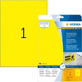 Herma 8033, Keltainen, Itse kiinnittyvä tulostintarra, A4, Laser, Kiinteä, Matta
