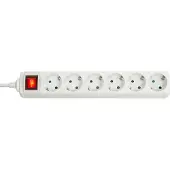 Lindy Power strip 6 sockets 1.4 m white (73103)