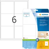 Herma 4502, Valkoinen, Paperi, Laser/Inkjet, Matta, Kiinteä, Pyöristetty suorakulmio