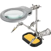 Goobay Third hand soldering support with magnifier and holder, black,
