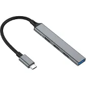 Equip 128961, USB 3.2 Gen 1 (3.1 Gen 1) Type-C, USB 2.0, USB 3.2 Gen 1 (3.1 Gen 1) Type-A, 5000 Mbit/s, Musta, Harmaa, Alumiini, 0,15 m