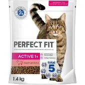 Mars 5x 1.4kg Perfect Fit Active 1+ Runsaasti naudanlihaa sisältävä kissan kuivaruoka