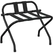 vidaXL Matkalaukkuteline selkänojalla musta 56x39x52 cm