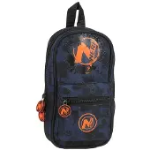 Nerf 5-in-1 kynäkotelo reppu - musta ja laivastonsininen maastokuviointi