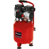 Einhell TE-AC 135/24 Silent Plus öljytön kompressori, 750 Wattia, 24 Litraa, 8 bar, 57 desibeliä, Musta/Punainen