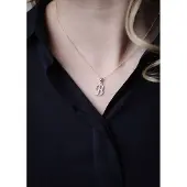 Lykken Symbols kirjainkaulakoru hopea zirkonioilla, B