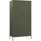 vidaXL Vaatekaappi oliivinvihreä 90x50x180 cm teräs