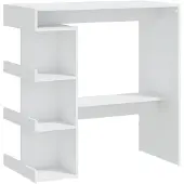 vidaXL Baaripöytä säilytystelineellä valk. 100x50x101,5 cm lastulevy