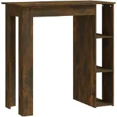 vidaXL Baaripöytä hyllyllä savutammi 102x50x103,5 cm lastulevy