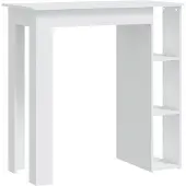 vidaXL Baaripöytä hyllyllä valkoinen 102x50x103,5 cm lastulevy