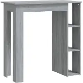 vidaXL Baaripöytä hyllyllä harmaa Sonoma 102x50x103,5 cm lastulevy