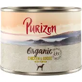Purizon 6x200g Organic luomukanaa, luomuhanhea & luomukurpitsaa koiran märkäruoka