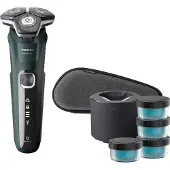 Philips SHAVER Series 5000 S5884/69 Sähköparranajokone märkä- ja kuiva-ajoon, Parranajokone kääntyvällä päällä, Vihreä, SteelPrecision blades, LED,...