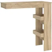 vidaXL Seinäkiinnitettävä baaripöytä tammi 102x45x103,5cm tekninen puu