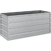 vidaXL Korotettu kukkalaatikko 100x40x45 cm galvanoitu teräs hopea