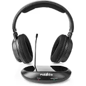 Nedis HPRF200BK headphones/headset Wireless Head-band TV USB Type-C Charging stand Black (HPRF200BK)