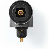 Nedis TosLink-adapteri | TosLink naaras | TosLink uros | Kulma, 90 | Alumiini | Gun Metal Harmaa | 1 kpl | Laatikko